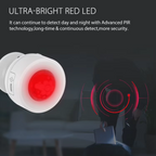 هەستەوەرێکی زیرەکی جووڵە، پلەی گەرمی و شێ (WIFI) (بە دوو پاتری CR123A یان USB) کاردەکات بە سیستەمی تویا یان سمارت لایف
