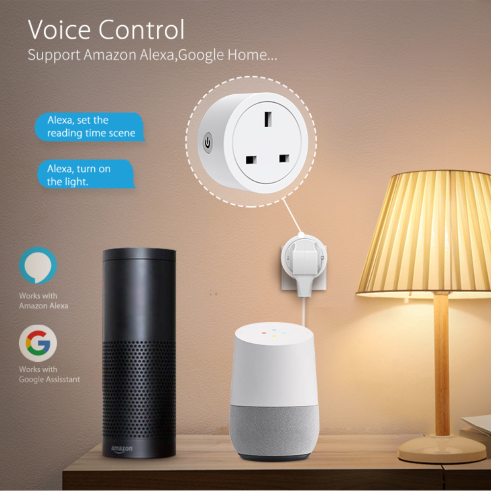 قابس ذكي Matter بقدرة 16 أمبير – واي فاي 2.4GHz مع مراقبة الطاقة والتحكم الصوتي (متوافق مع Tuya وApple Home وAlexa وGoogle Assistant وSmartThings)