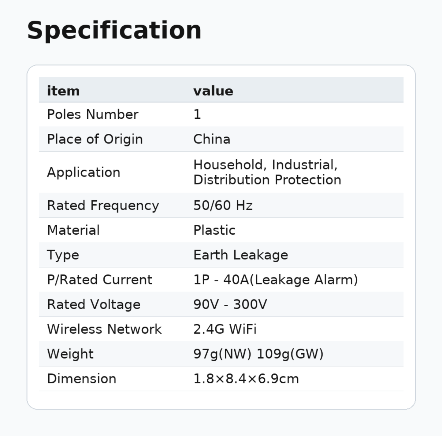 Smart switch 1-63 Amp, integrated protection with Earth Leakage system - Wi-Fi - Tuya 