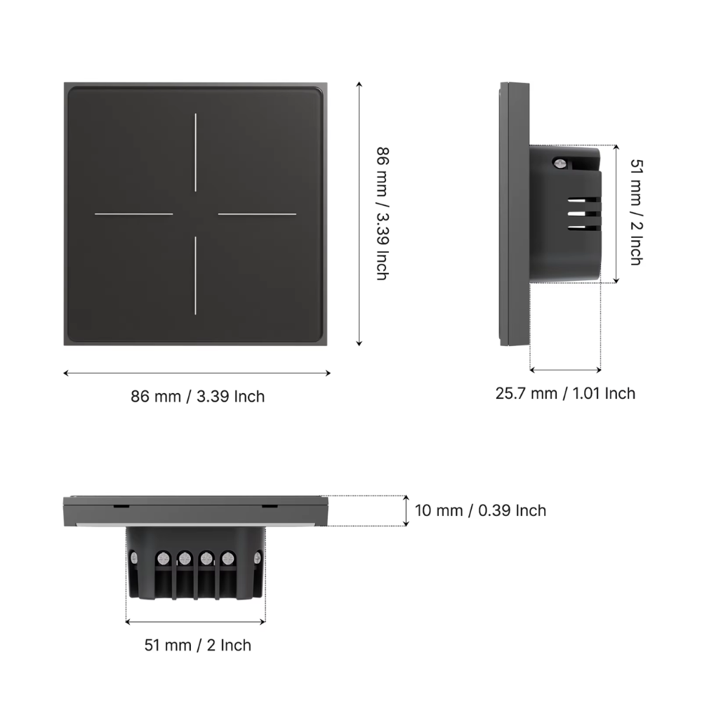 مفتاح لمس ذكي Wi-Fi بسطح مطفي (Matte) مع اهتزاز لمسي وإضاءة خلفية – MOES Star Feather (1/2/3/4 مخارج، يعمل مع Tuya/Smart Life ويدعم Alexa/Google)