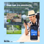 Smart water valve with 2.4G Wi-Fi, solar irrigation timer, and Type-C rechargeable battery – app control for garden, lawn, and drip irrigation systems 