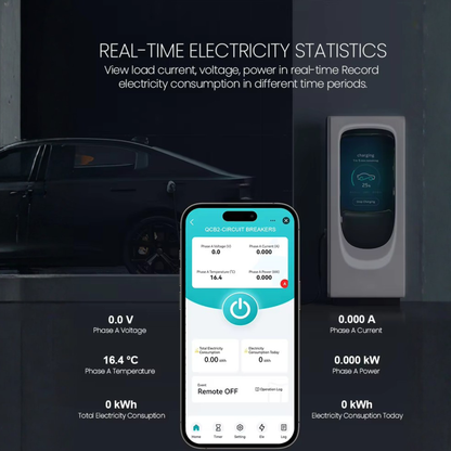 قاطع دائرة ذكي ١-٦٣ امبير  WiFi منزلي 2P مع قياس وحماية