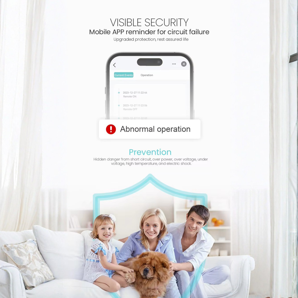 Smart WiFi Circuit Breaker 1-63A 2P for Home with Measurement and Protection