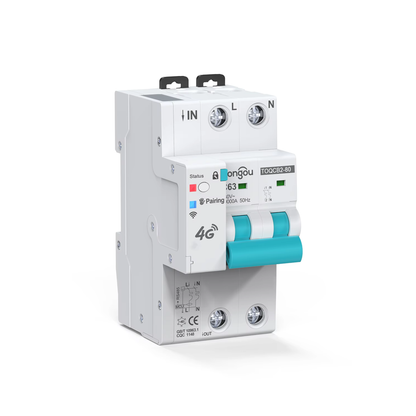 قاطع دائرة ذكي 4G (شريحة SIM) 2P مع قياس وحماية تطبيق تويا