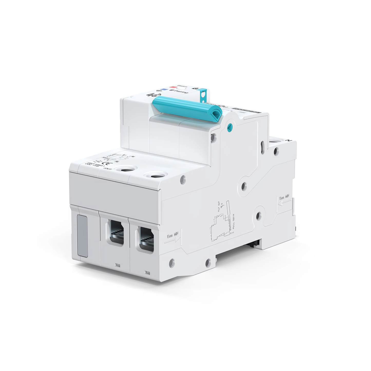 قاطع دائرة ذكي 4G (شريحة SIM) 2P مع قياس وحماية تطبيق تويا