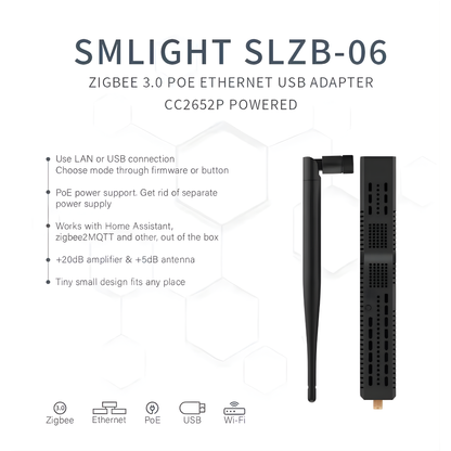 Zigbee Smart Multi-Connectivity Hub (LAN + Wi-Fi + USB-C + PoE) – SLZB-06 