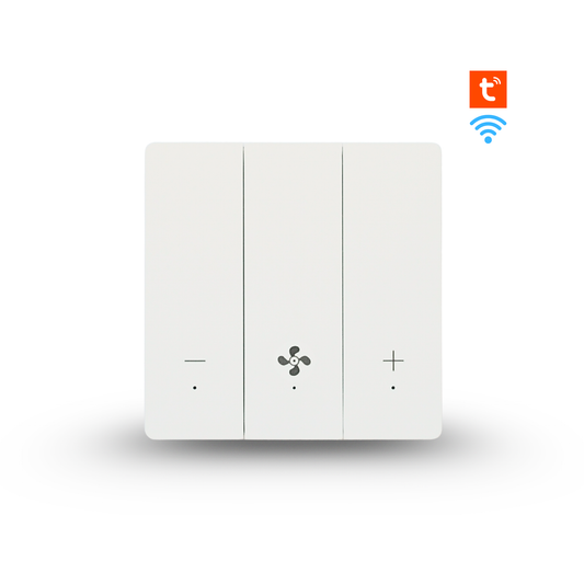 مفتاح مروحة ذكي  ضغط  5 سرعات نظام wifi -tuya -قفل اطفال اضاءه قابله للتعديل