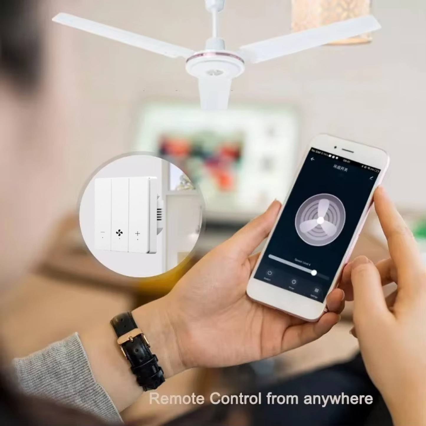 مفتاح مروحة ذكي  ضغط  5 سرعات نظام zigbee -tuya -قفل اطفال اضاءه قابله للتعديل