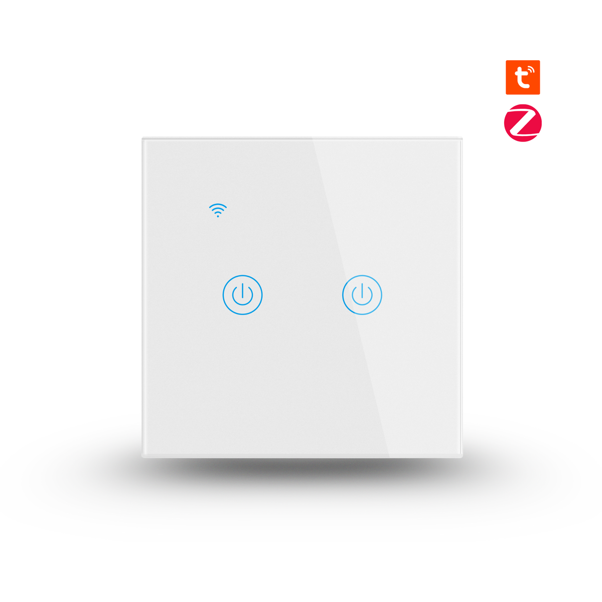 مفتاح جداري ذكي لمس Zigbee 3.0 بزجاج مُقوّى (1/2/3/4 زر) – EU 86mm – يحتاج سلك N – يعمل مع Smart Life/Alexa/Google