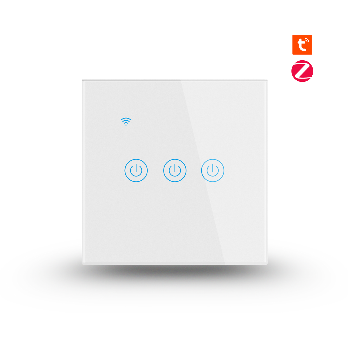 مفتاح جداري ذكي لمس Zigbee 3.0 بزجاج مُقوّى (1/2/3/4 زر) – EU 86mm – يحتاج سلك N – يعمل مع Smart Life/Alexa/Google