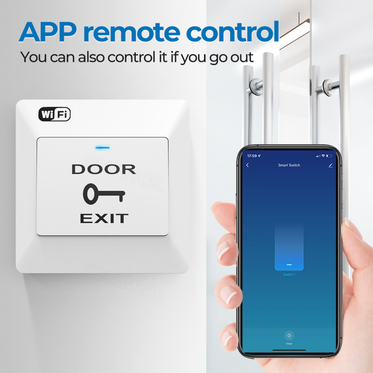 کلیلێکی زیرەکی دەرگا بە Wi-Fi و پشتگیریی RF433 – جۆری 86 (DC 12V)