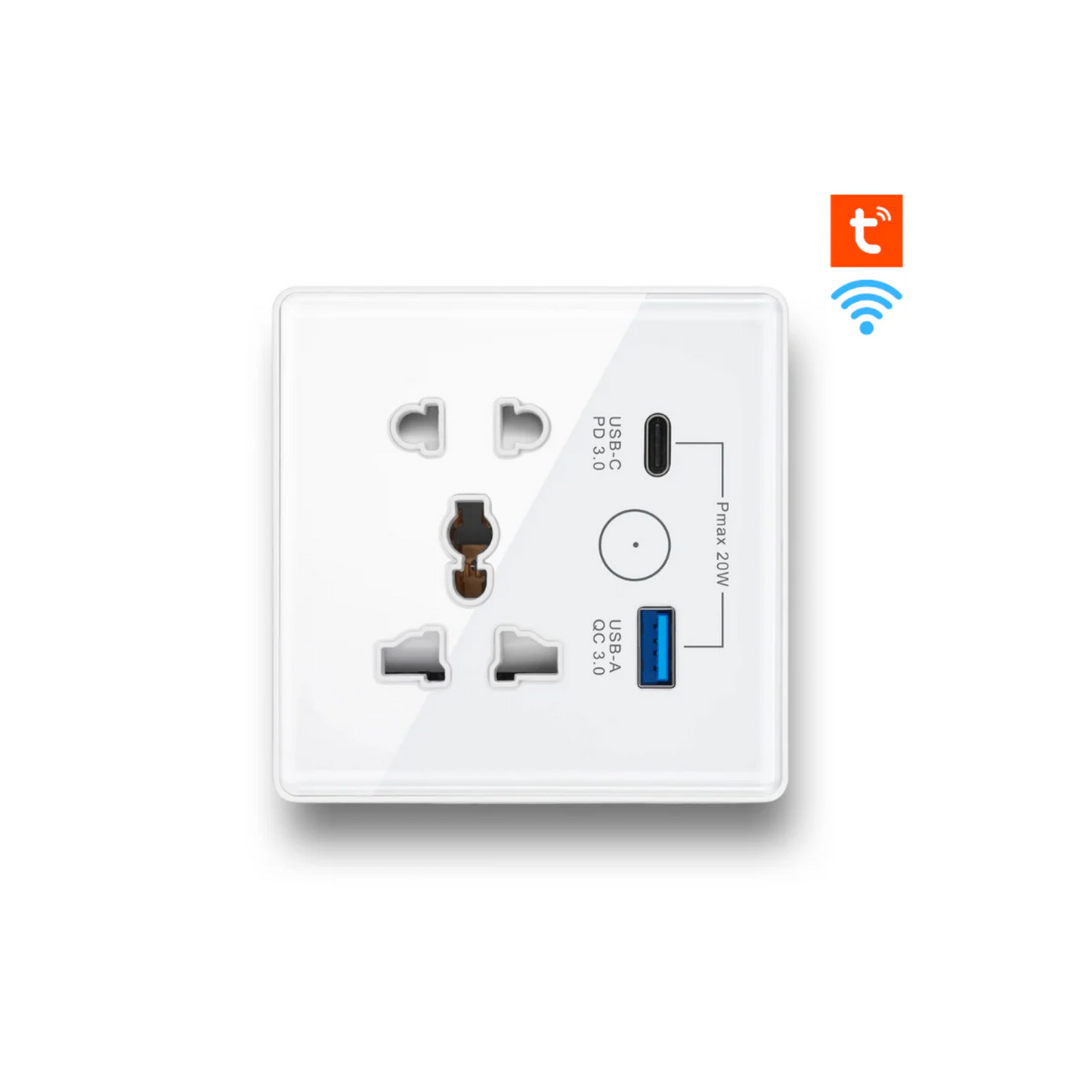 سوج بلك ذكي wifi متعدد الاستخدامات مع شاحن سريع ودعم تحكم عن بعد عبر تطبيق تويا