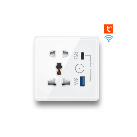 سوج بلك ذكي wifi متعدد الاستخدامات مع شاحن سريع ودعم تحكم عن بعد عبر تطبيق تويا