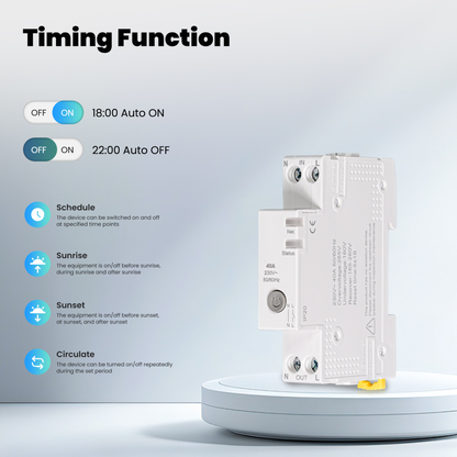 قاطع دائرة ذكي Wi-Fi (Tuya) بمدى تيار قابل للضبط 1–63A + قياس استهلاك