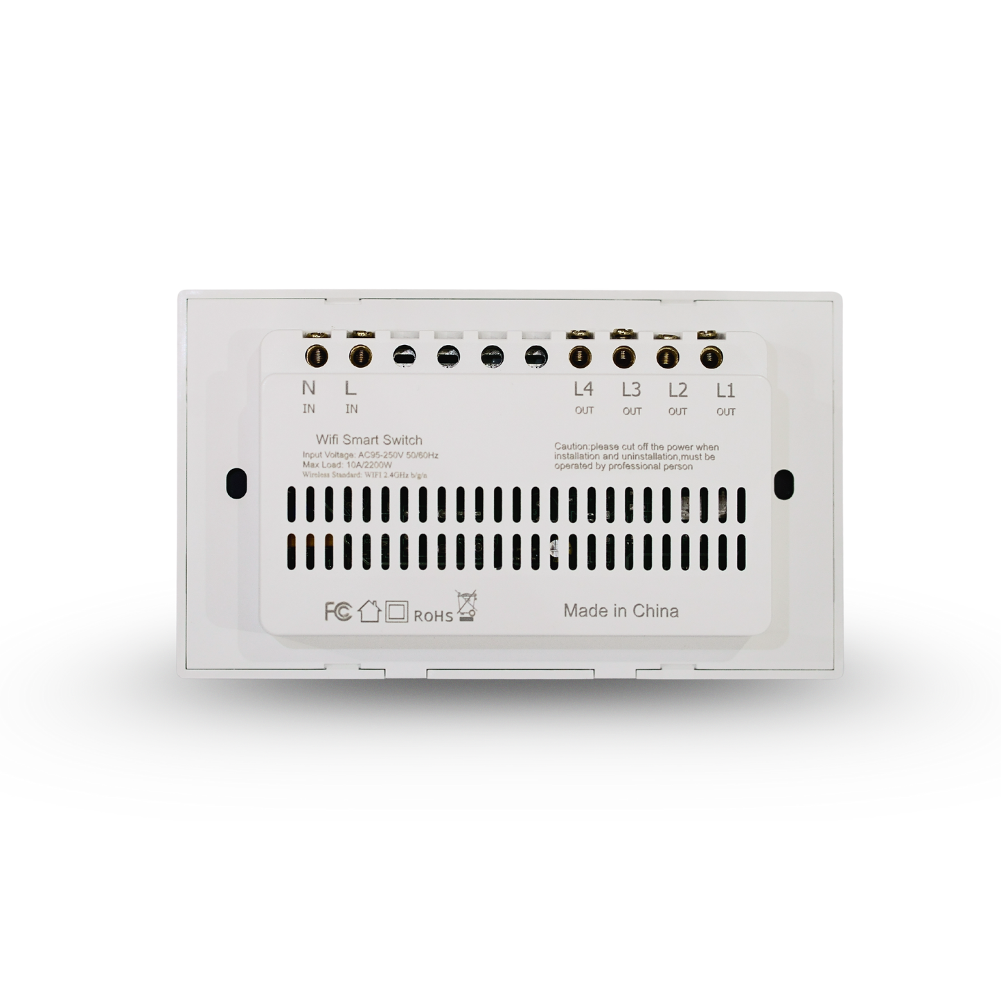 سوج ذكي لمس Wi-Fi (Tuya) — رباعي 4gang، أبيض — عرض 147 مم