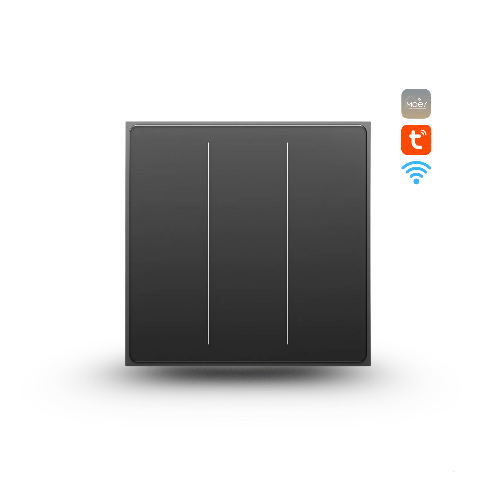 مفتاح لمس ذكي Wi-Fi بسطح مطفي مع اهتزاز لمسي وإضاءة خلفية – MOES Star Feather (1/2/3/4 مخارج، يعمل مع Tuya/Smart Life