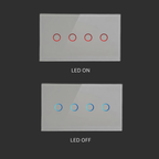 Smart Wi-Fi touch switch (Tuya) — 4-gang, — 147 mm width