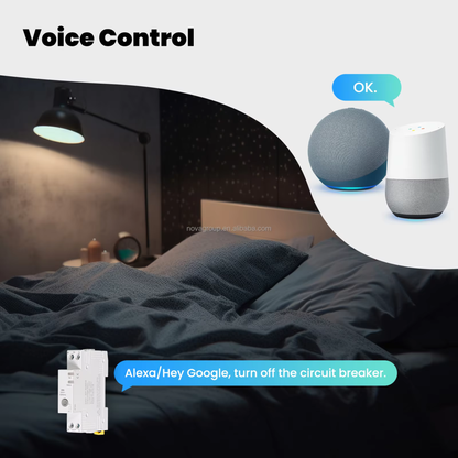 قاطع دائرة ذكي Wi-Fi (Tuya) بمدى تيار قابل للضبط 1–63A + قياس استهلاك