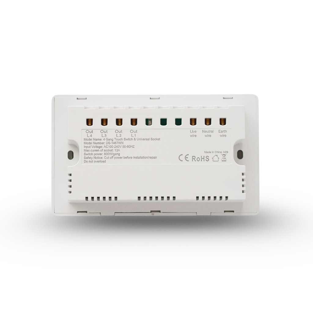 Smart Touch Quadruple + Universal Wi-Fi Socket (Tuya) 