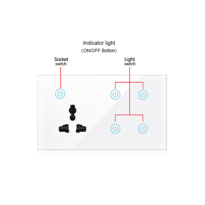 سوج لمس ذكي رباعي + مقبس عالمي Wi-Fi (Tuya)