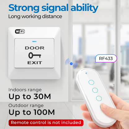 Wi-Fi Smart Door Control Switch with RF433 Support – Type 86 (DC 12V) 