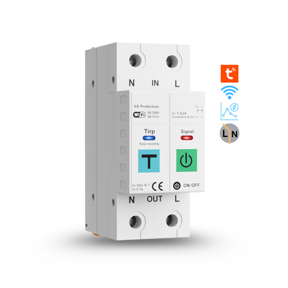 قاطع ذكي 63 امبير دبل ريلي مع حماية ايرث لكج نظام واي فاي تطبيق تويا -سمارت لايف