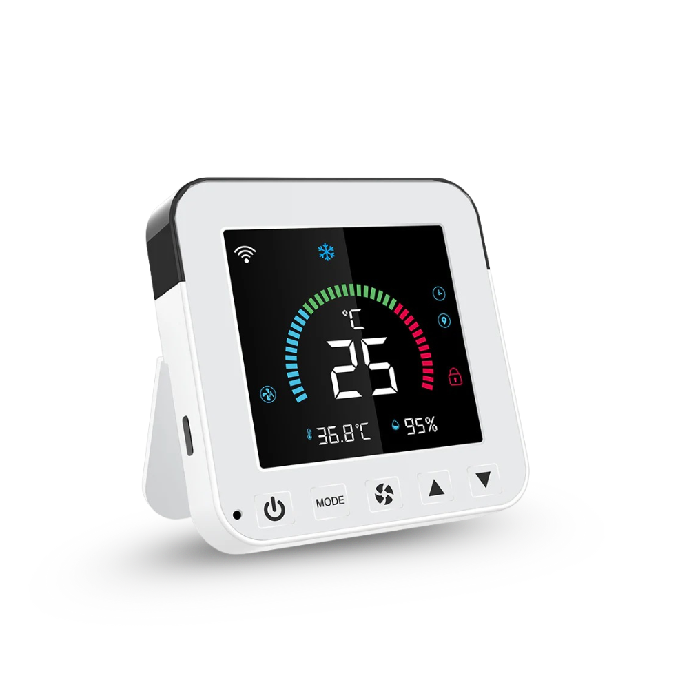 Smart air conditioner controller via Wi-Fi and IR with temperature and humidity display – Tuya