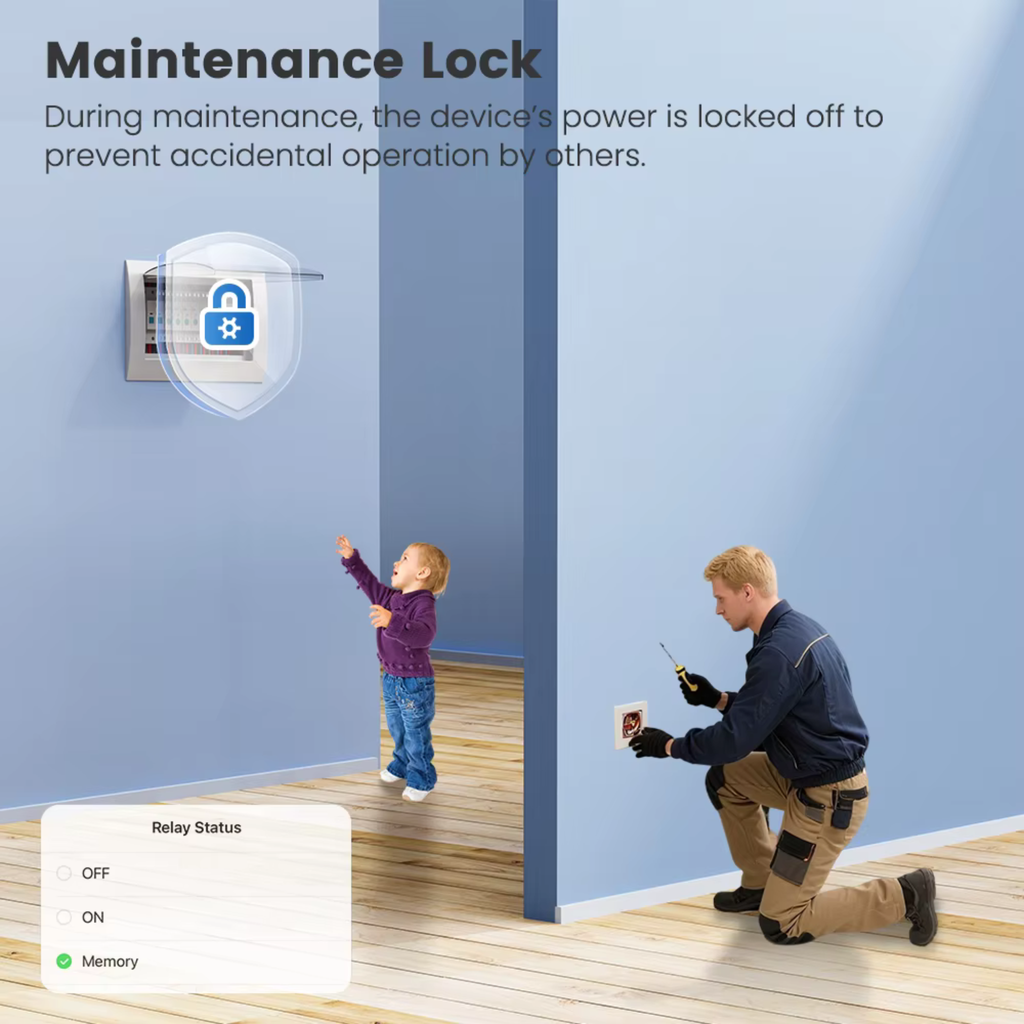 63 Amp Smart Circuit Breaker with Double Relay, Earth Leakage Protection, Wi-Fi System, Tuya Smart Life App 