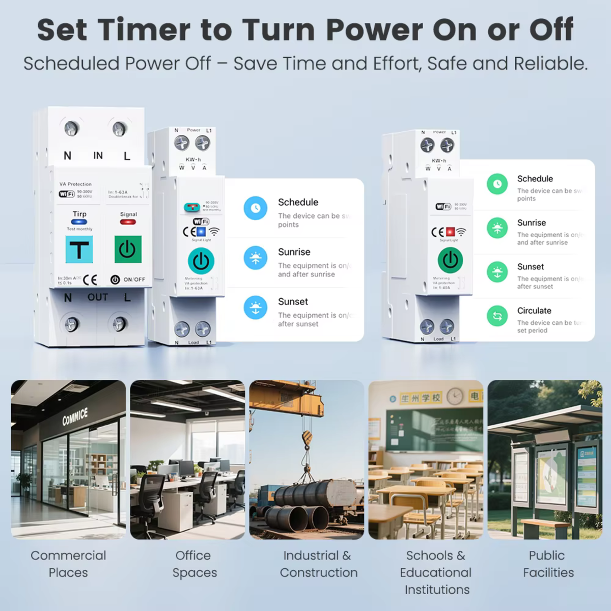 63 Amp Smart Circuit Breaker with Double Relay, Earth Leakage Protection, Wi-Fi System, Tuya Smart Life App 