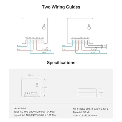 سويتش ذكي مخفي ثنائي الاتجاه – SONOFF MINIR2