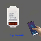 مفتاح ريليه ذكي WiFi 30A من Tuya – هێزی 6600 وات، ڤۆڵتیەی 85-250V، کۆنتڕۆڵکردنی مەودادور لە ڕێگەی ئەپی Smart Life، پشتگیری کاتژمێر دەکات و لەگەڵ ئەلیکسا و گوگڵ هۆم کاردەکات