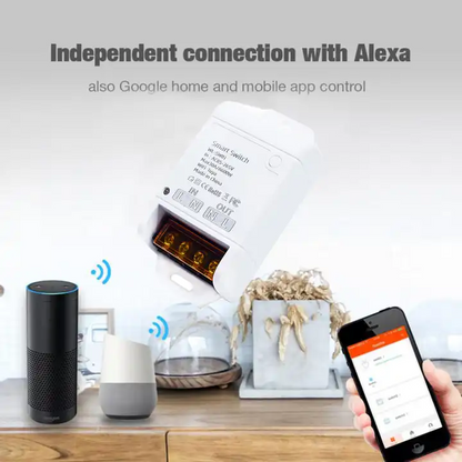 مفتاح ريليه ذكي WiFi 30A من Tuya – طاقة 6600 واط، جهد 85-250V، تحكم عن بُعد عبر تطبيق Smart Life، يدعم المؤقت ويعمل مع أليكسا وجوجل هوم