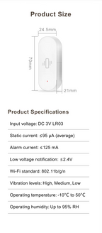 Tuya WiFi Smart Vibration Sensor – Complete security protection for your home 