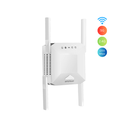 مقوي إشارة واي فاي ثنائي النطاق بسرعة تصل إلى 1200Mbps مع 4 هوائيات خارجية – WiFi Repeater/Extender