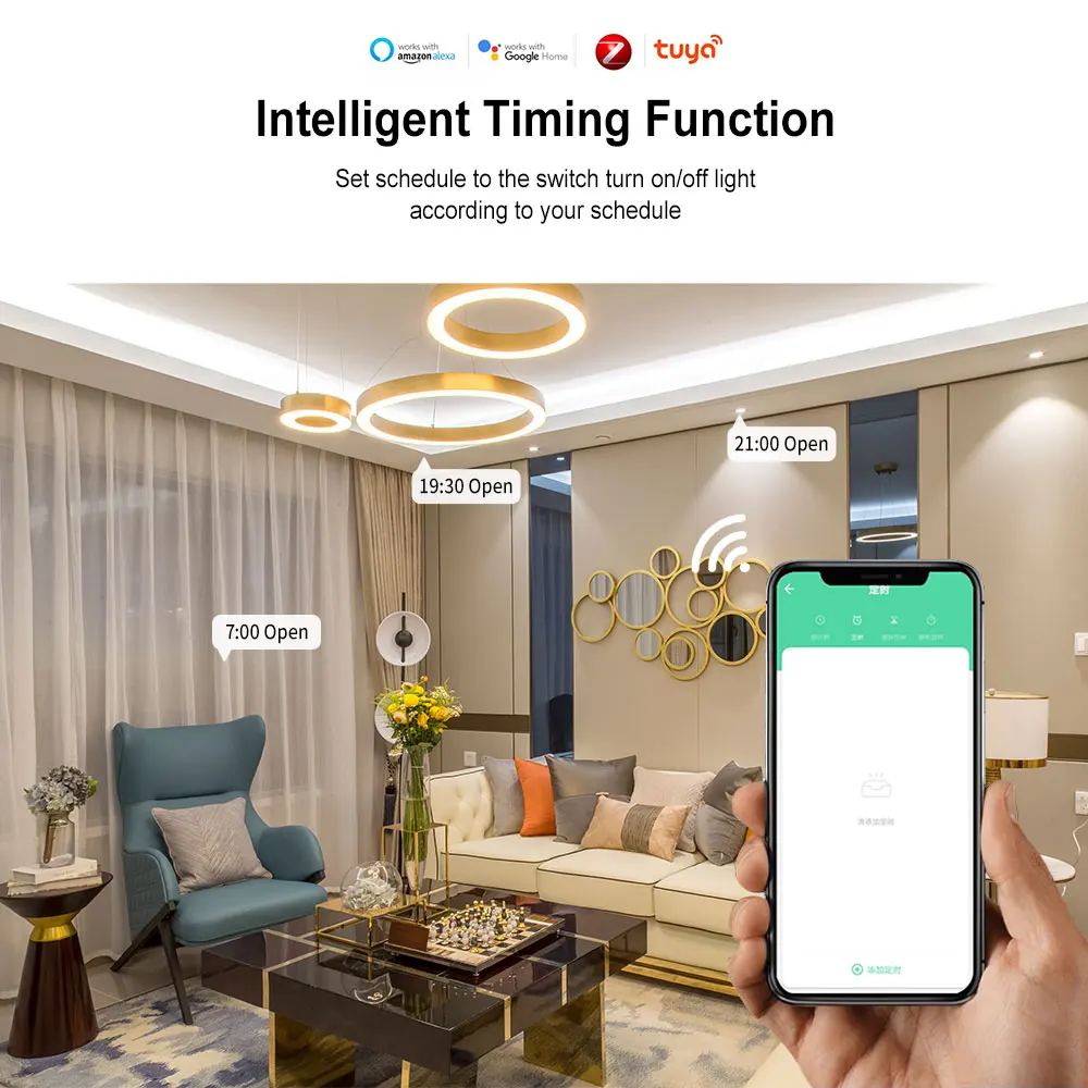مفتاح ريليه ذكي WiFi 30A من Tuya – هێزی 6600 وات، ڤۆڵتیەی 85-250V، کۆنتڕۆڵکردنی مەودادور لە ڕێگەی ئەپی Smart Life، پشتگیری کاتژمێر دەکات و لەگەڵ ئەلیکسا و گوگڵ هۆم کاردەکات