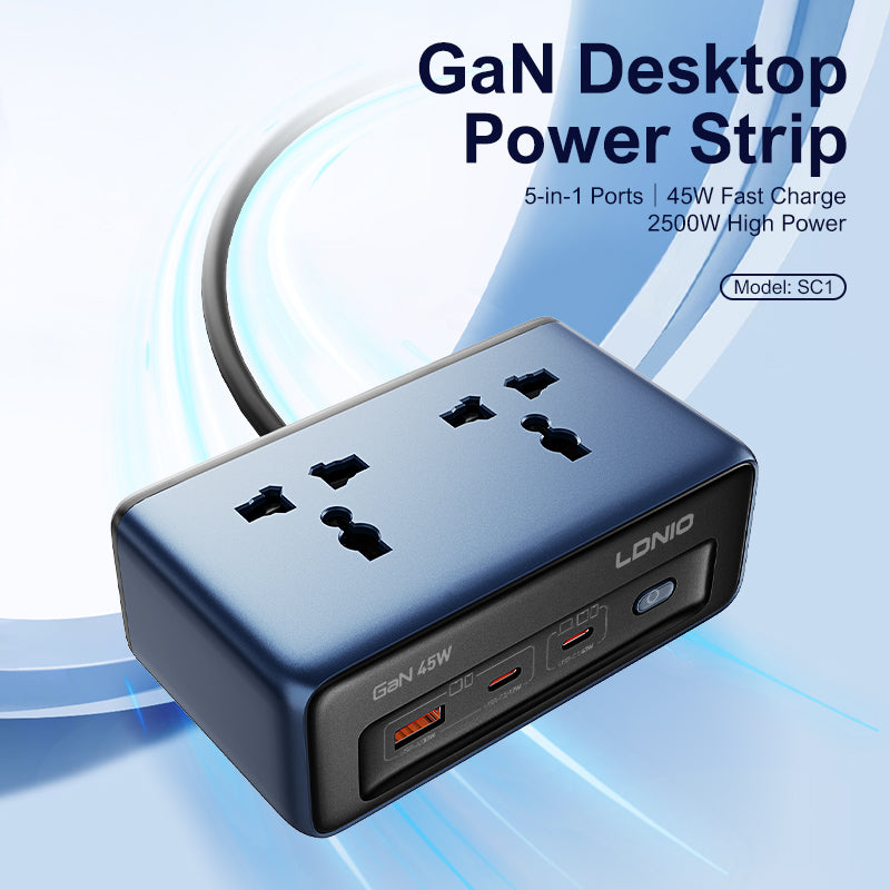 Electric desktop car with a universal plug, 45W fast charging 
