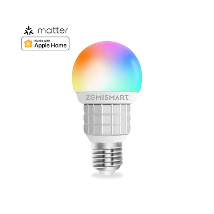 مصباح ذكي WiFi من Zemismart – قابل للتعتيم، يدعم Matter، تحكم صوتي، E27، ألوان RGB + أبيض دافئ / بارد