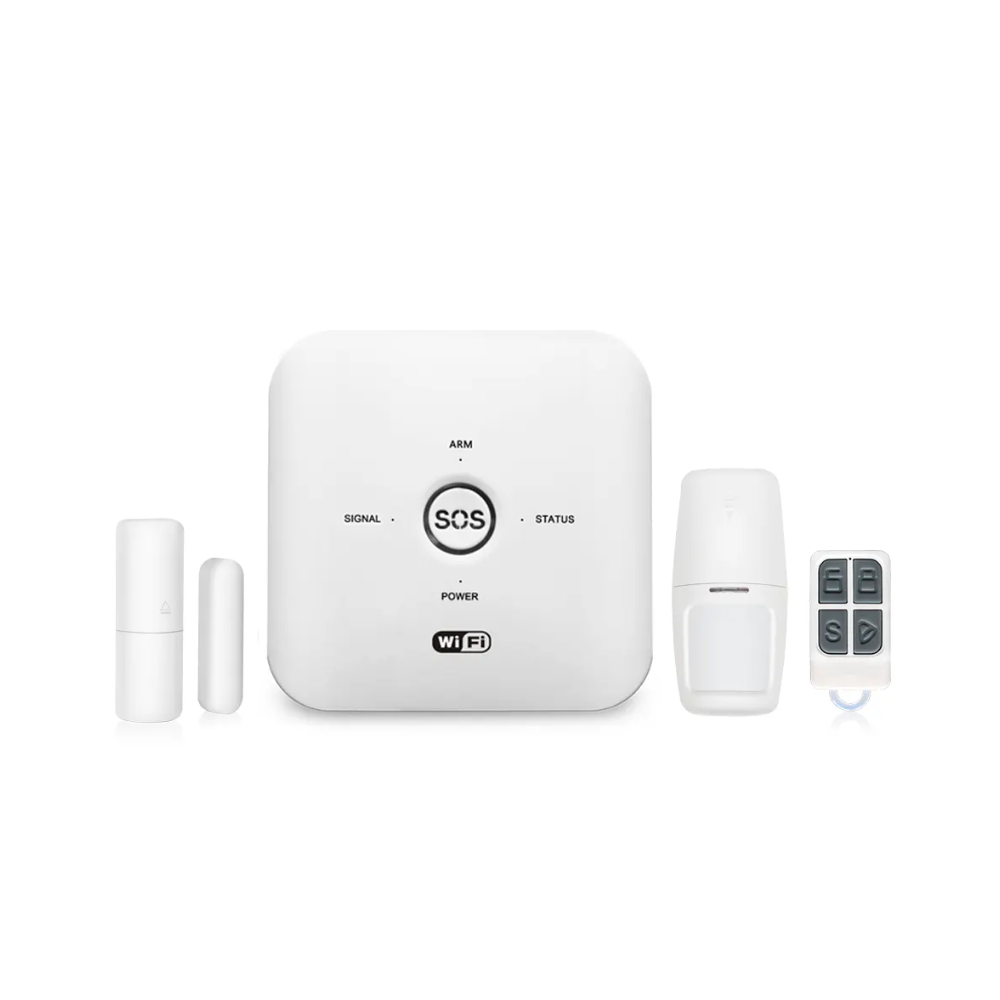 نظام إنذار ذكي للمنزل يعمل بالواي فاي ويدعم شريحة SIM – متوافق مع تطبيق Tuya Smart / Smart Life – تحكم عن بُعد وصوتي