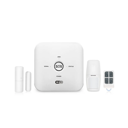 نظام إنذار ذكي للمنزل يعمل بالواي فاي ويدعم شريحة SIM – متوافق مع تطبيق Tuya Smart / Smart Life – تحكم عن بُعد وصوتي