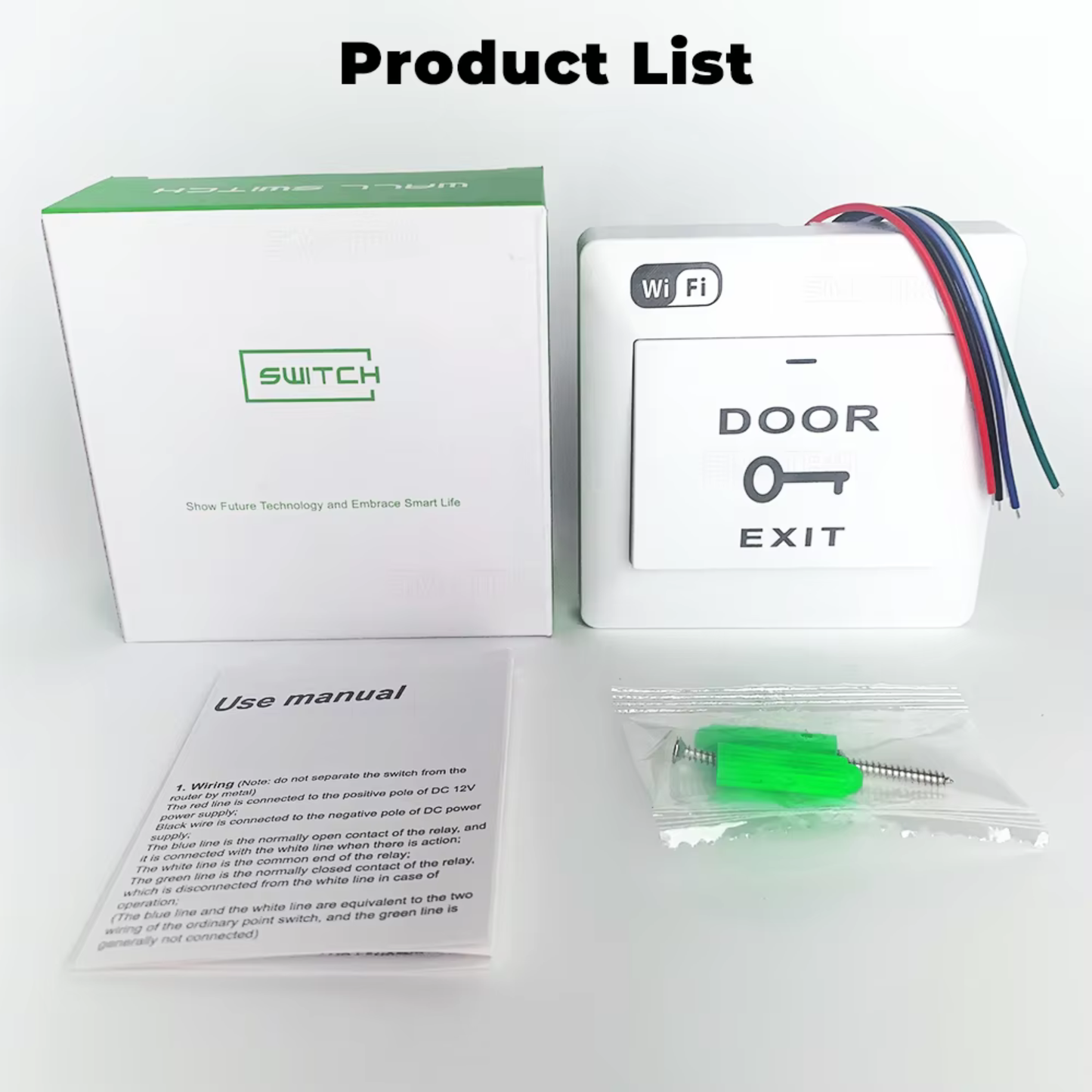 Wi-Fi Smart Door Control Switch with RF433 Support – Type 86 (DC 12V) 