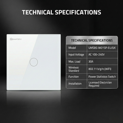 سوج لمس ذكي بقدرة ٣٠ امبير  خاصية مراقبة الطاقة نظام واي فاي تطبيق تويا وسمارت لايف