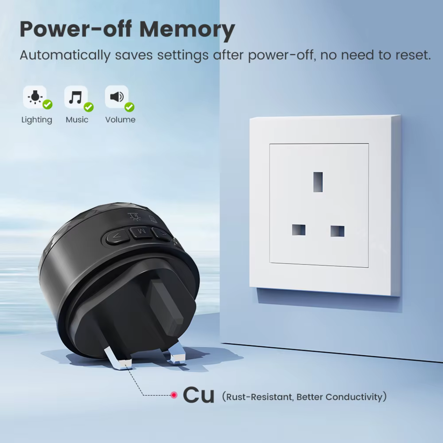 جرس باب لاسلكي — 62 نغمة، مدى 350 م، مستوى صوت حتى 110 dB، زر مقاوم للماء IP44