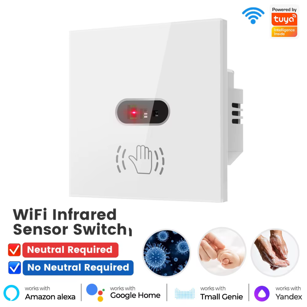Wi-Fi Infrared Sensor Switch — Non-contact Wave-to-Open Smart Life/Tuya App