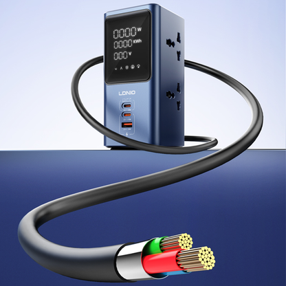 برج طاقة 2500 واط مع شحن PD/QC سريع وشاشة عرض رقمية