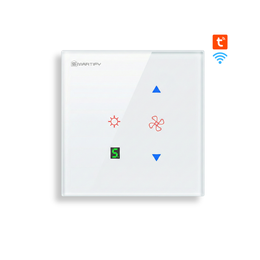 مفتاح مروحة وإضاءة ذكي واي فاي (Tuya) يعمل باللمس مع 5 سرعات - متوافق مع أليكسا وجوجل