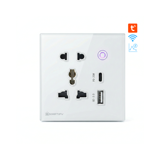 مقبس سمارتيفاي الجداري الذكي (Pro) - مراقبة استهلاك الطاقة وشحن سريع 20W (يدعم Tuya)
