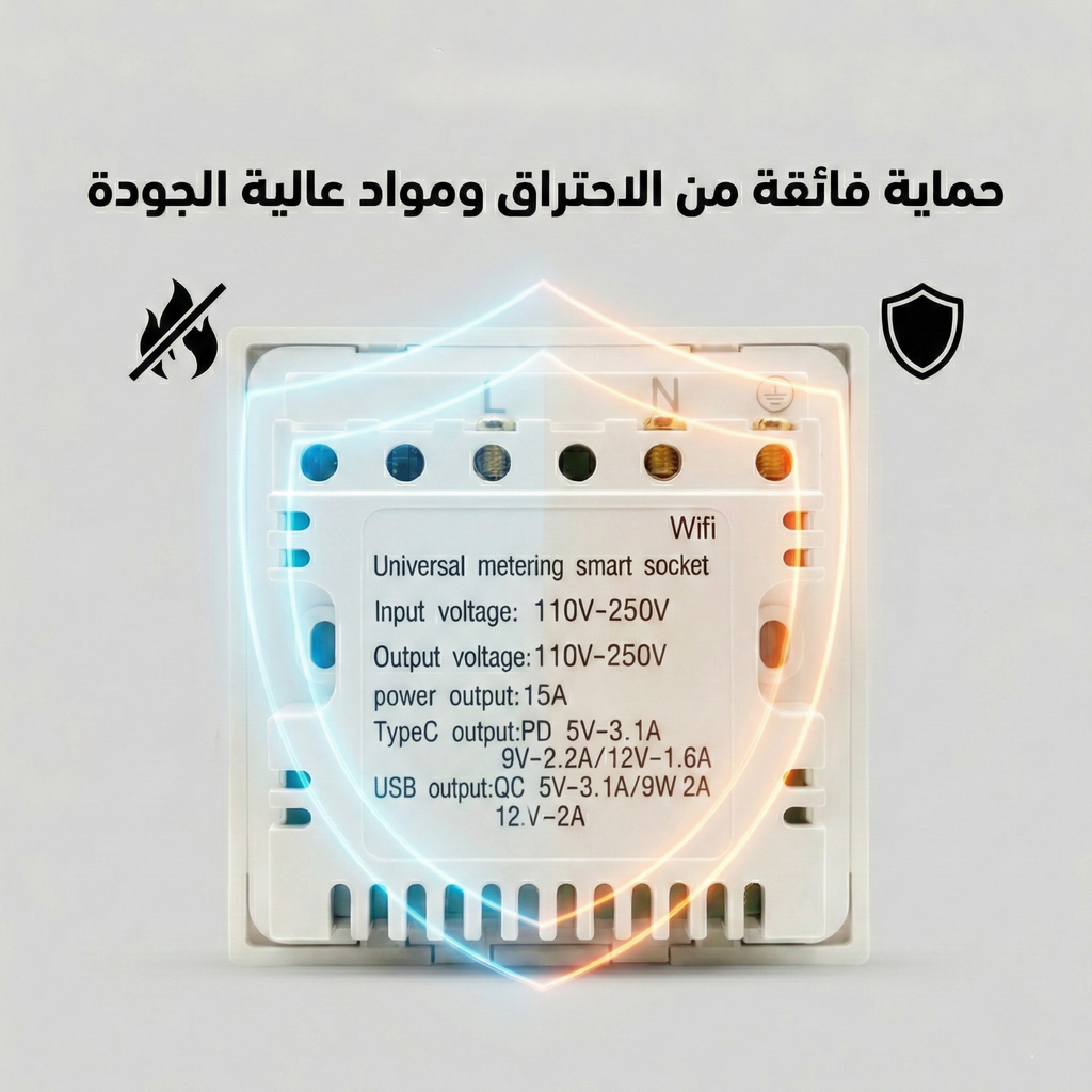 Smartify Smart Wall Socket (Pro) - Energy Monitoring and 20W Fast Charging (Tuya Supported)
