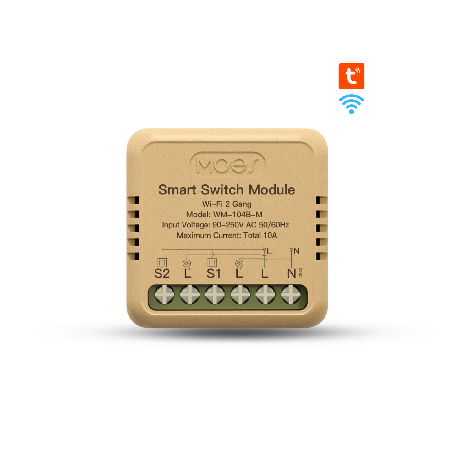 مفتاح التحكم الذكي Moes Wi-Fi - متوافق مع Tuya و Smart Life بـ 1 أو 2 أو 3 أو 4 مخارج