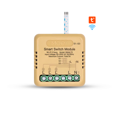 مفتاح التحكم الذكي Moes Wi-Fi - متوافق مع Tuya و Smart Life بـ 1 أو 2 أو 3 أو 4 مخارج