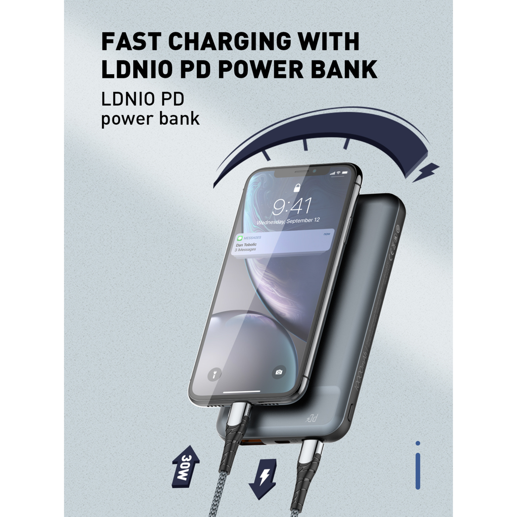 کەیبڵێکی بارگاویکەرەوەی خێرا (PD 30W) جۆری (USB-C بۆ Lightning) – ٢ مەتر و ١ مەتر
